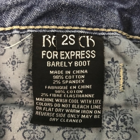 Re Rock For Express Barely Boot Jeans Size 2S - Picture 7 of 7